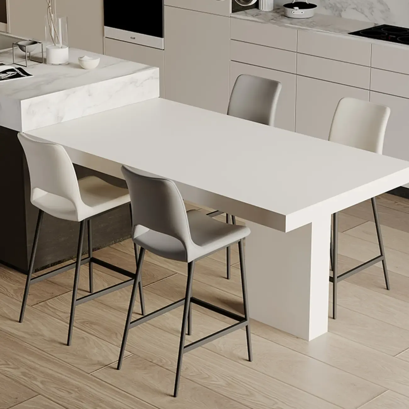 Saddle Faux Leather Counter Bar Stool High Back