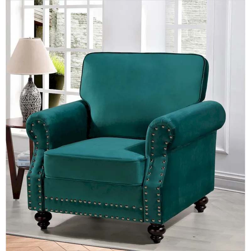 Suffield Velvet Nailhead Armchair