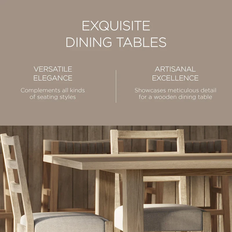 Maven Lane Yves Rectangular Wooden Dining Table in Weathered Black Finish