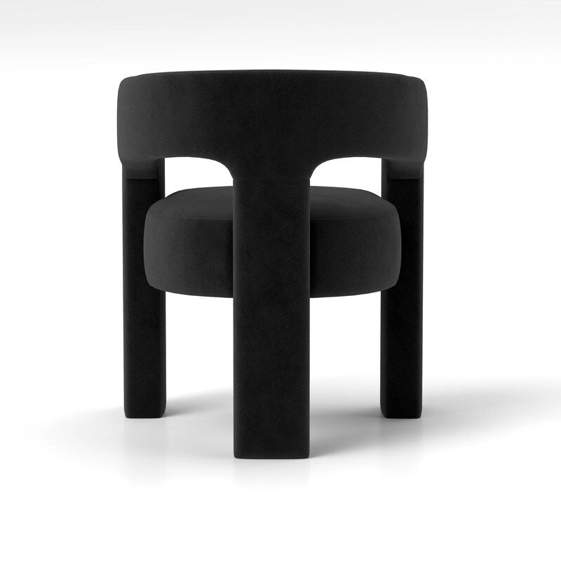 SEYNAR Modern Glam Velvet Upholstered Dining Chair, Open-Back Accent Chair