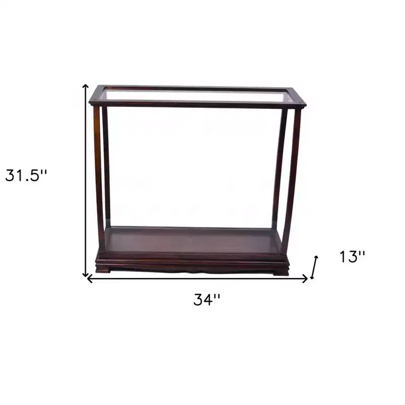 HomeRoots 13 Dark Brown And Clear Glass Standard Display Stand