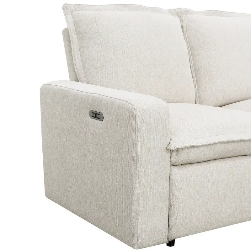 89.76 L-Shaped 5-Seater Sofa with Recliner