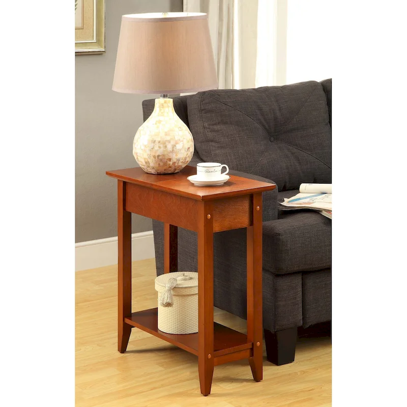 Flip Top End Table with Shelf