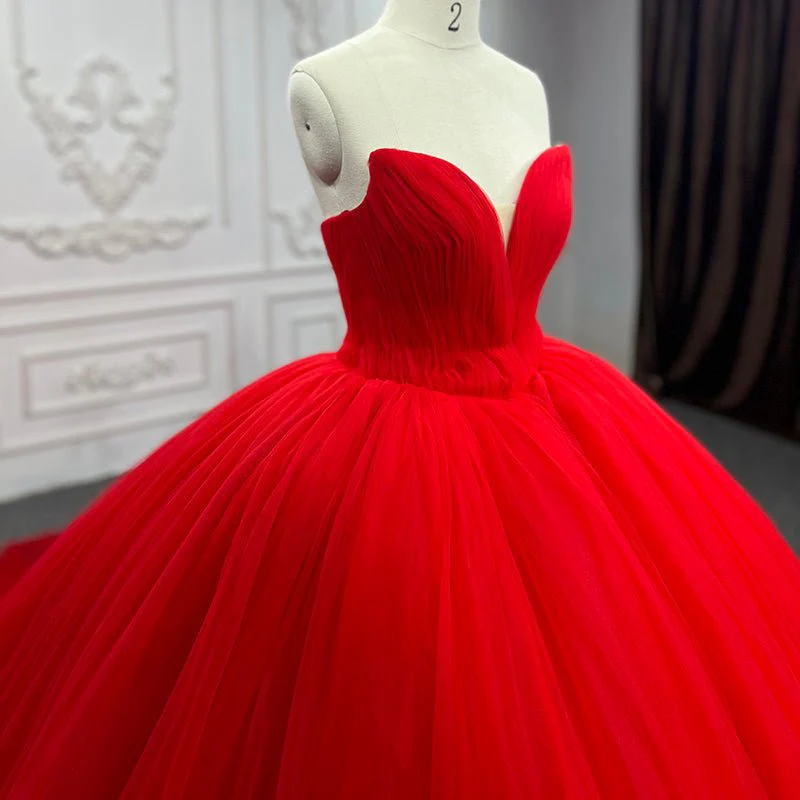 Quinceanera Dress Red Sweetheart Ruched  Prom Dresses Ball Gown