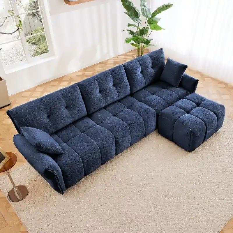 110.2 Chenille Three-Seater Upholstered Sofa