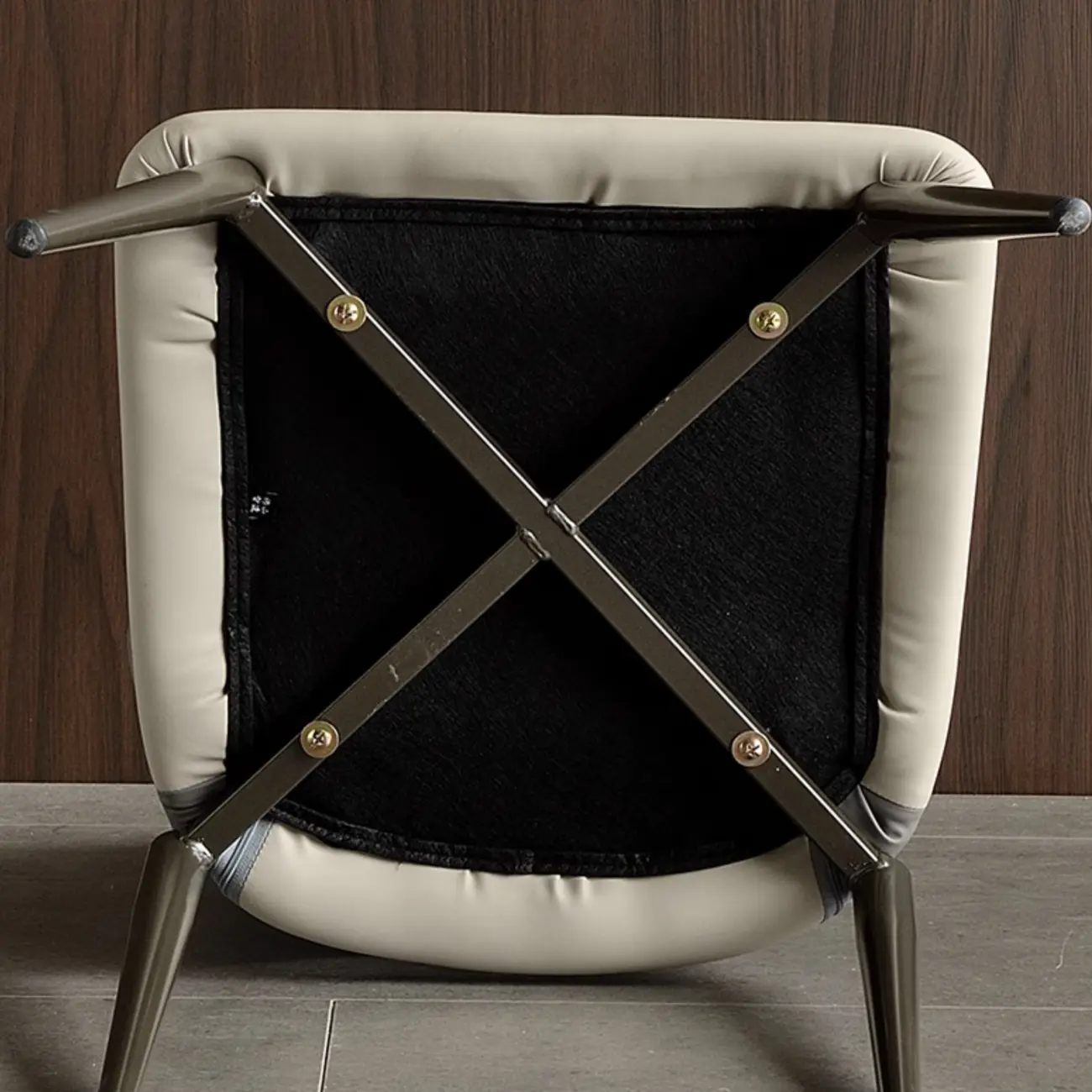 Modern Faux Leather Open Back Armless Dining Chair