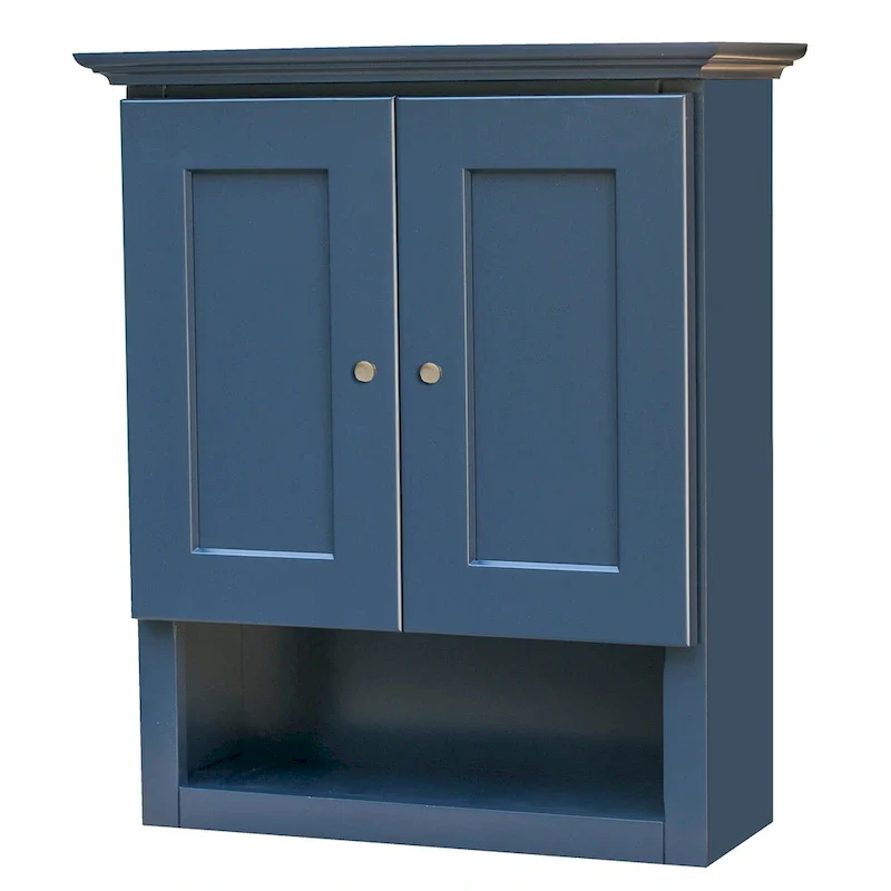 Blue Shaker Bathroom Wall Cabinet - 21 x26