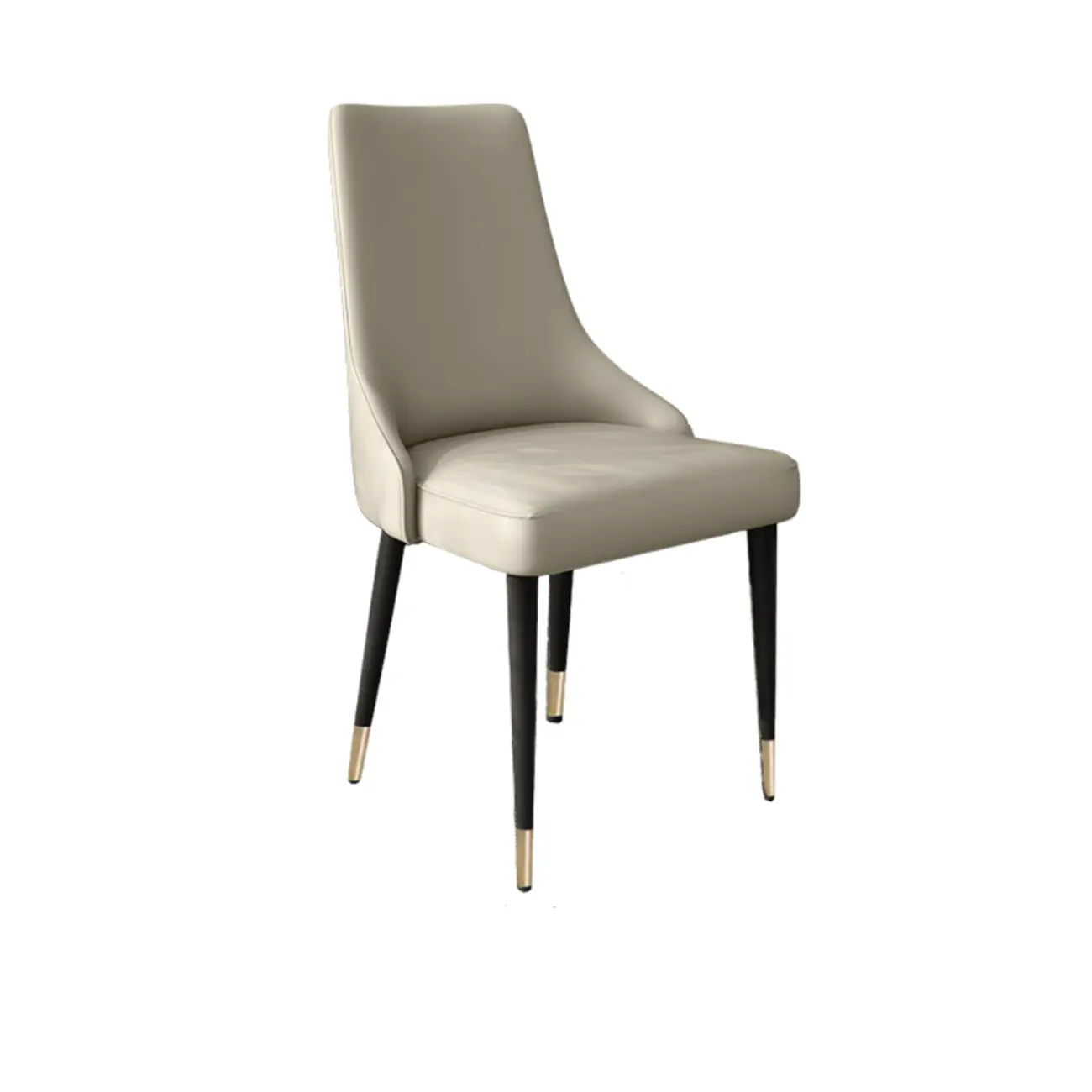 Modern Armless Faux Leather Upholstered High Back Dining Chair