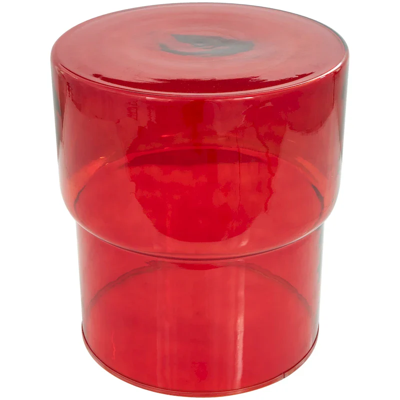 Glass Modern Accent Table - Clear or Red