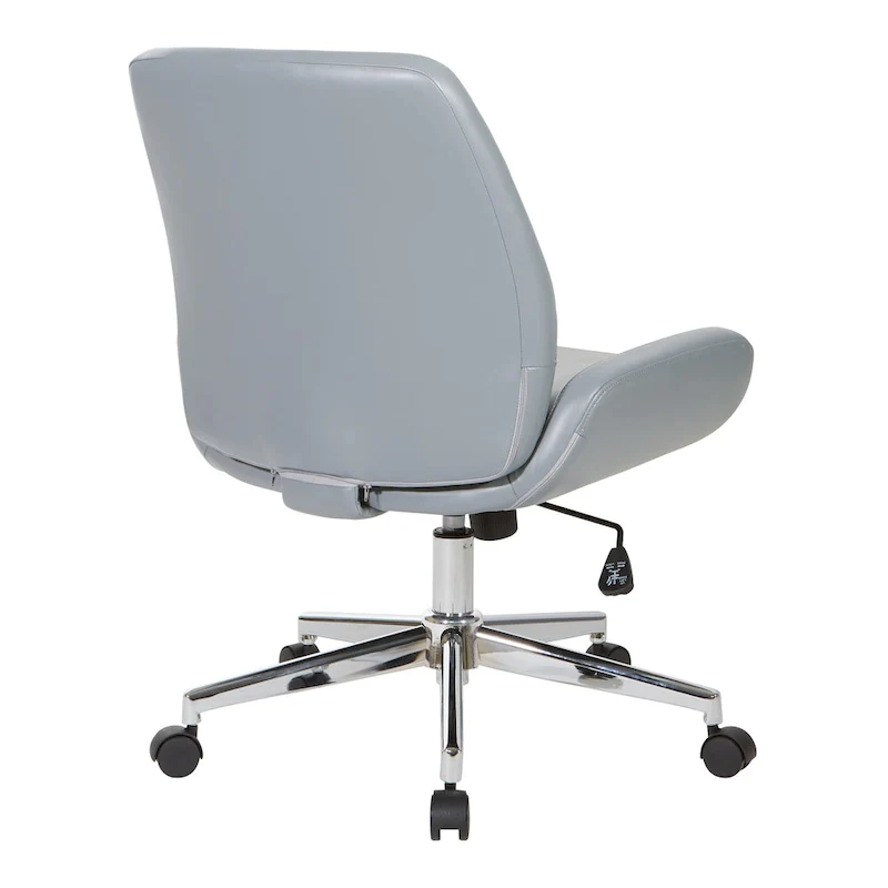 Office Chair with Faux Leather and Chrome Finish Base