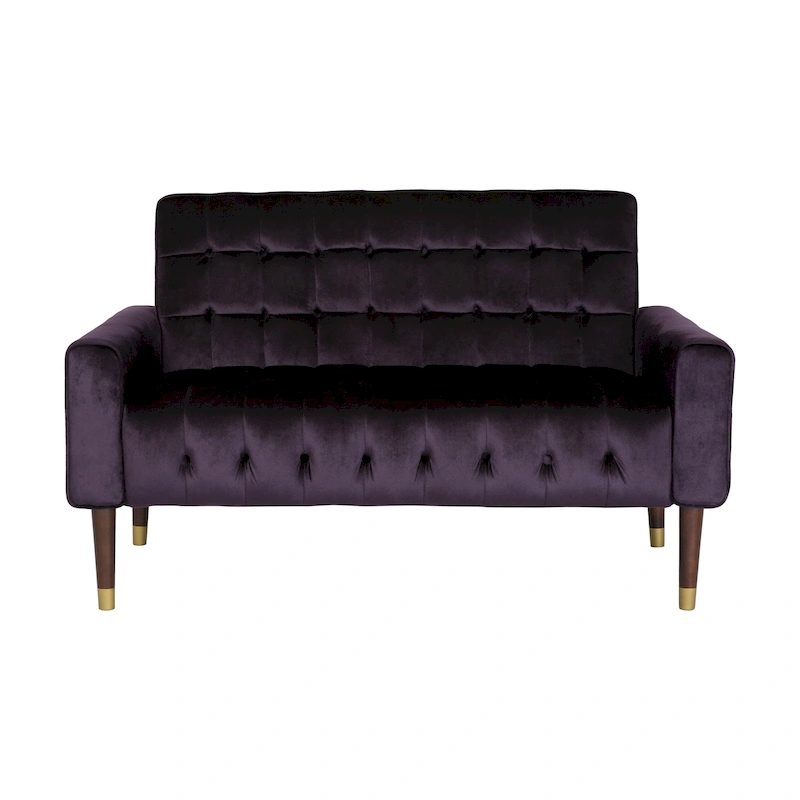 Harnett Tufted Velvet Tapered Leg Loveseat by Christopher Knight Home
