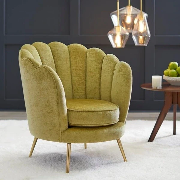Twila Scalloped Back Upholstered Accent Chair