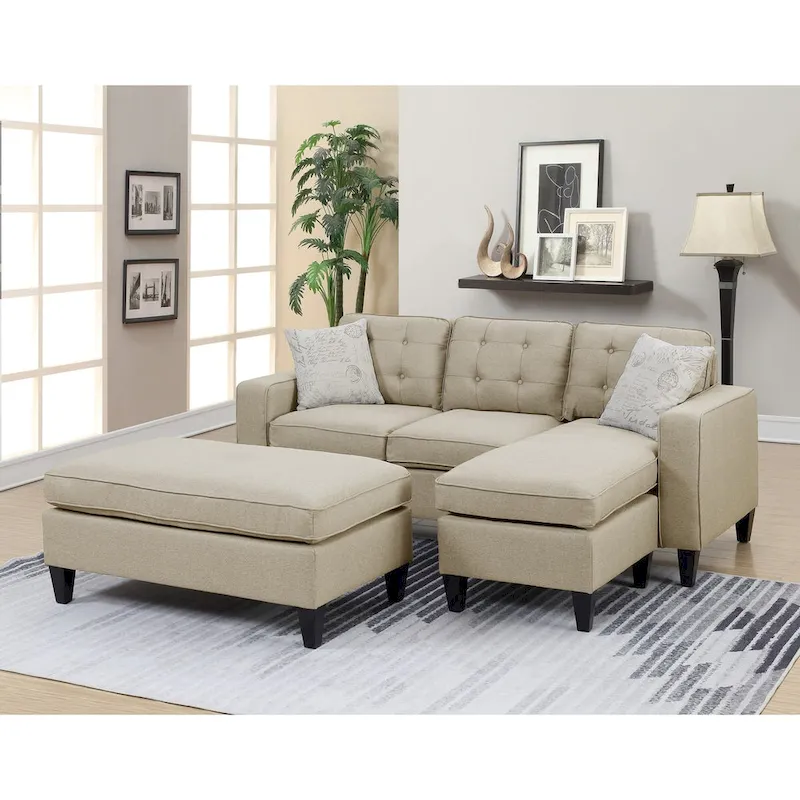 Poundex 3-Pcs Sectional Set