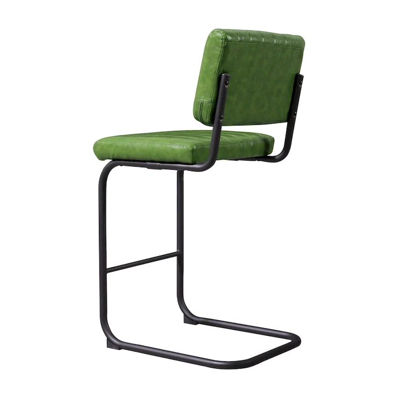 Brown Faux Leather Counter Stool with Chrome Frame