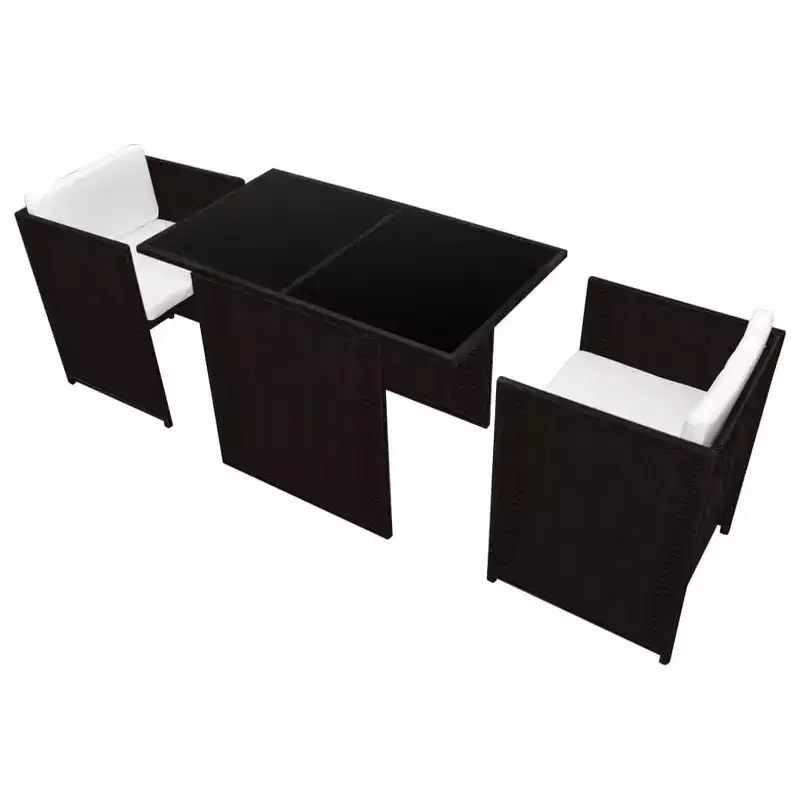 vidaXL Garden Dining Set Brown, Cream white