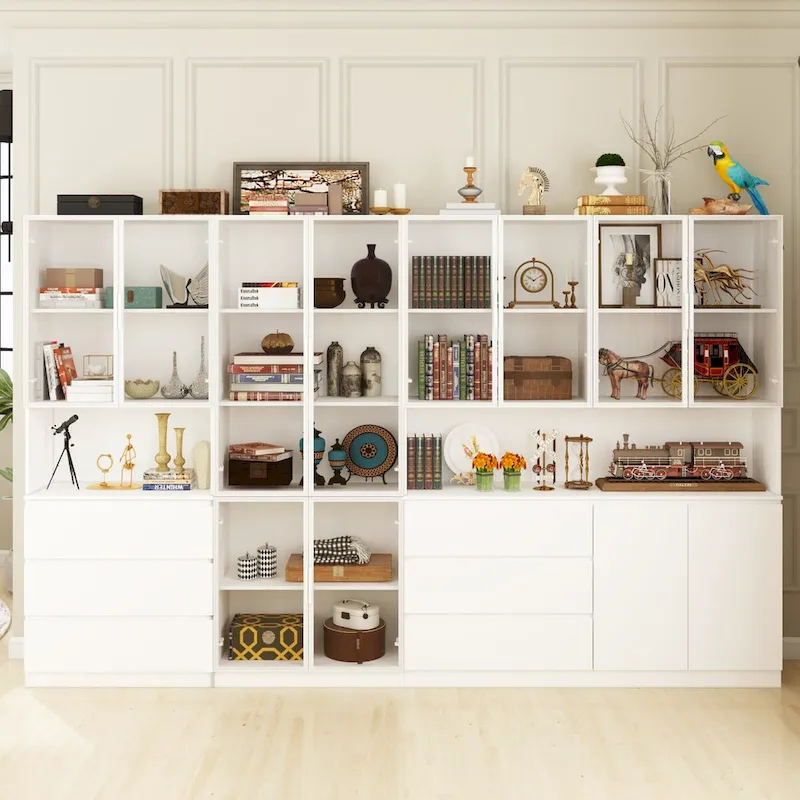 Modular Buffet and Display Cabinet - Modular Design in Pristine White