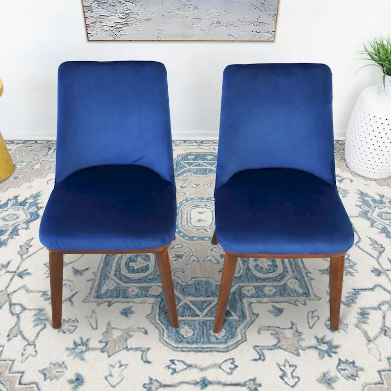 Dropia Mid-Century Modern Dining Chair Velvet (Set of 2)