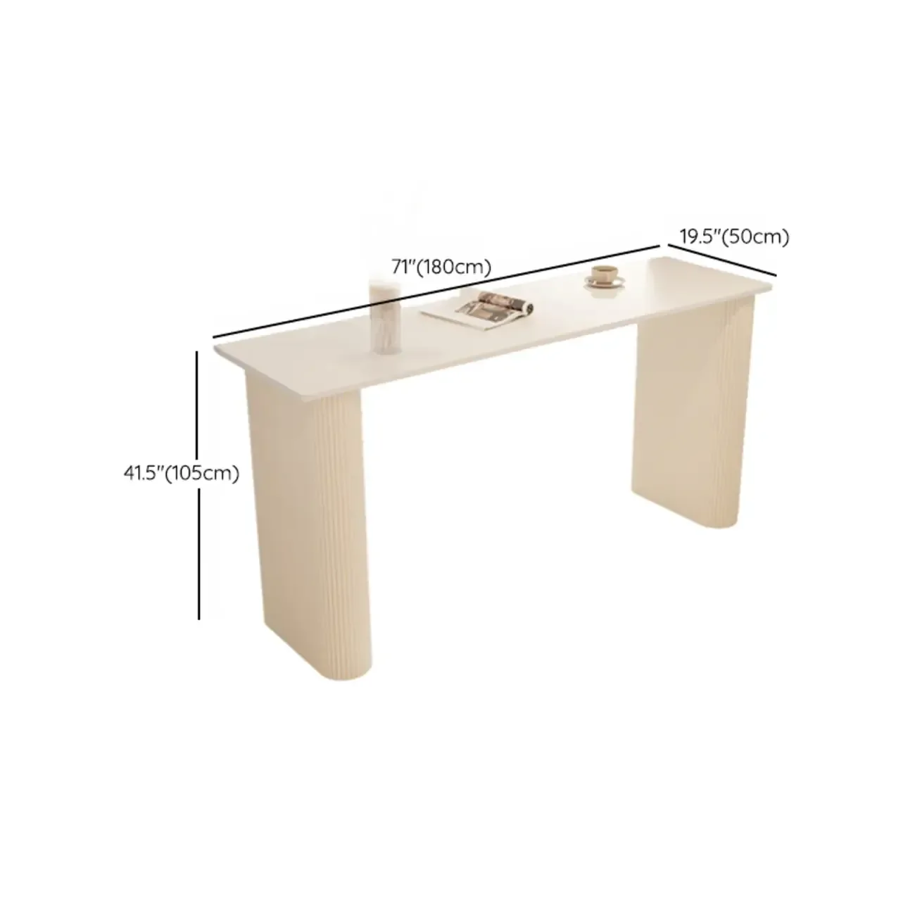 Modern White Stone Top Metal Double Pedestal Bar Tables