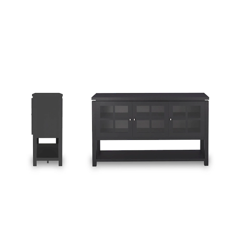 DH BASIC Modern Farmhouse 59 Windowpane Cabinet Buffet by Denhour