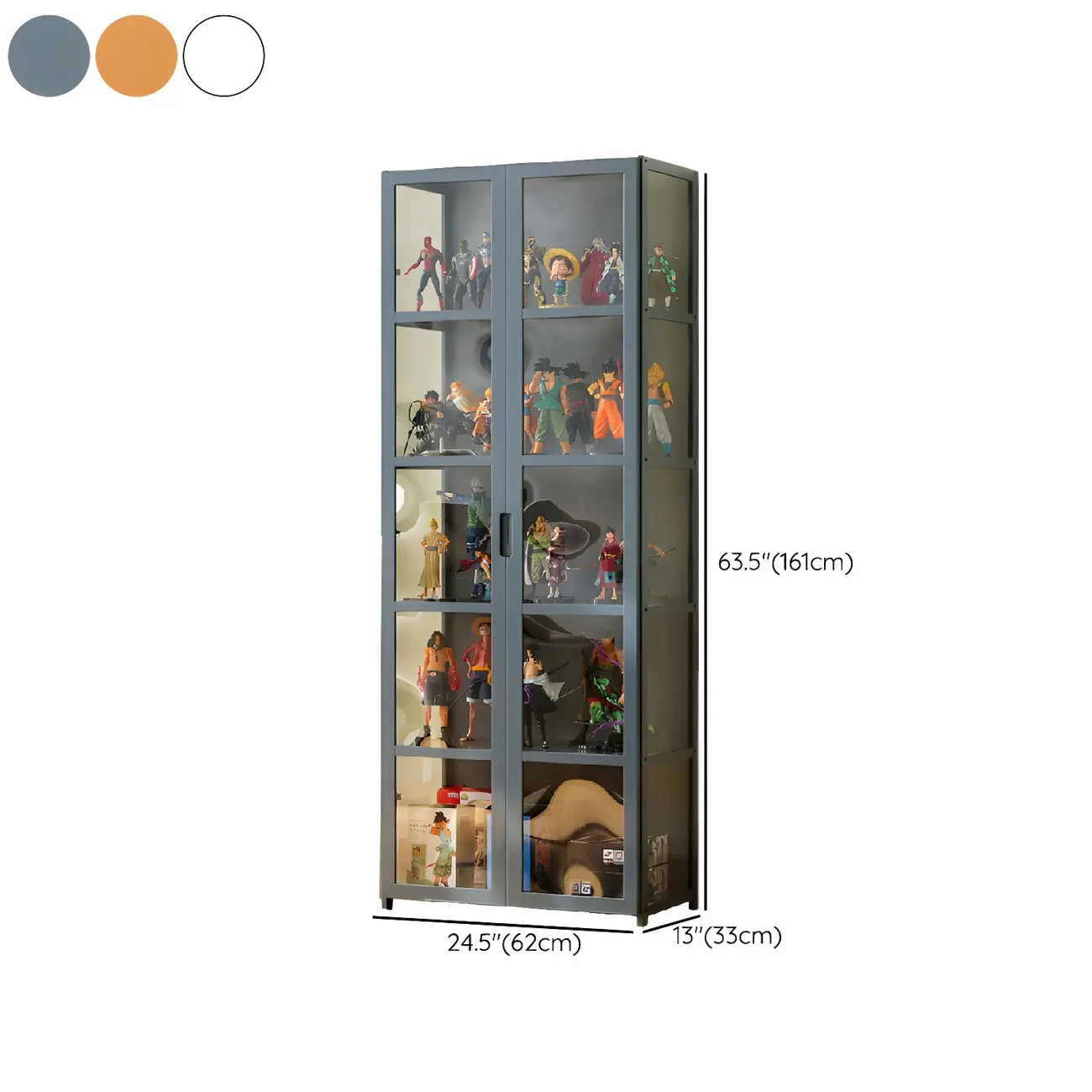 Modern Natural Bamboo Acrylic Standard  Display Cabinet