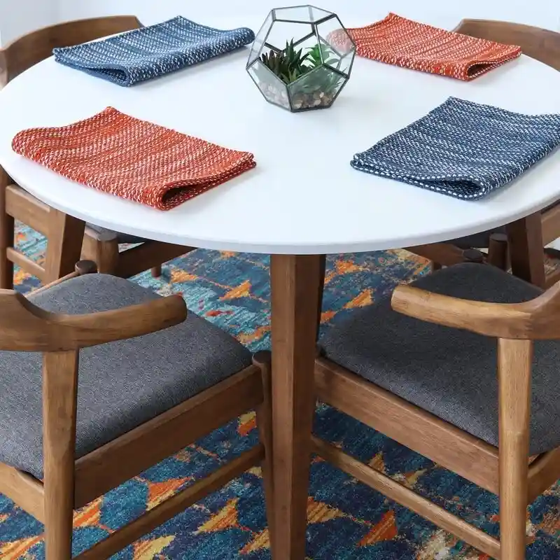 Modern Solid Wood Walnut Dining Table and 4-Chair Set