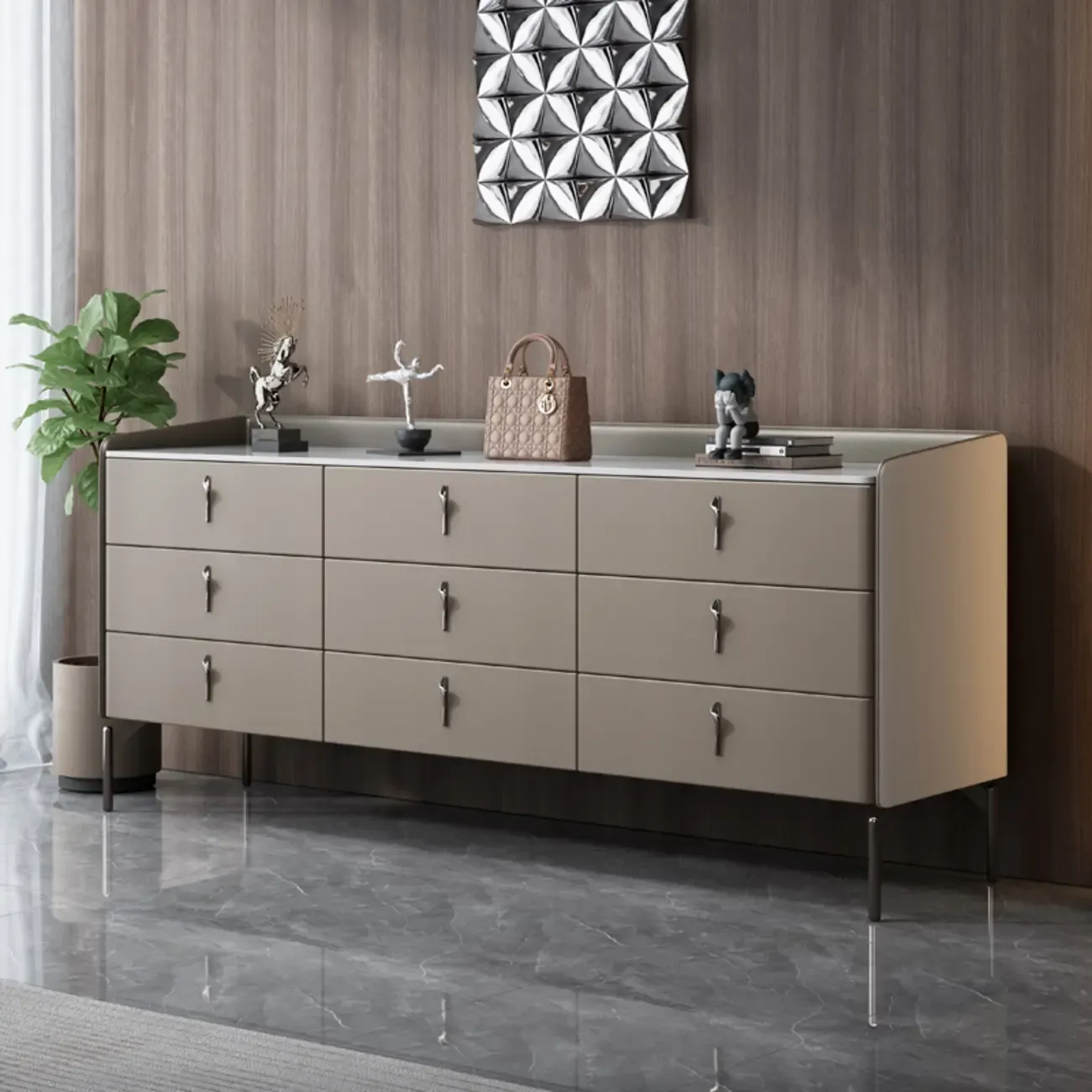 Nordic Extra Wide Stone Double Dresser