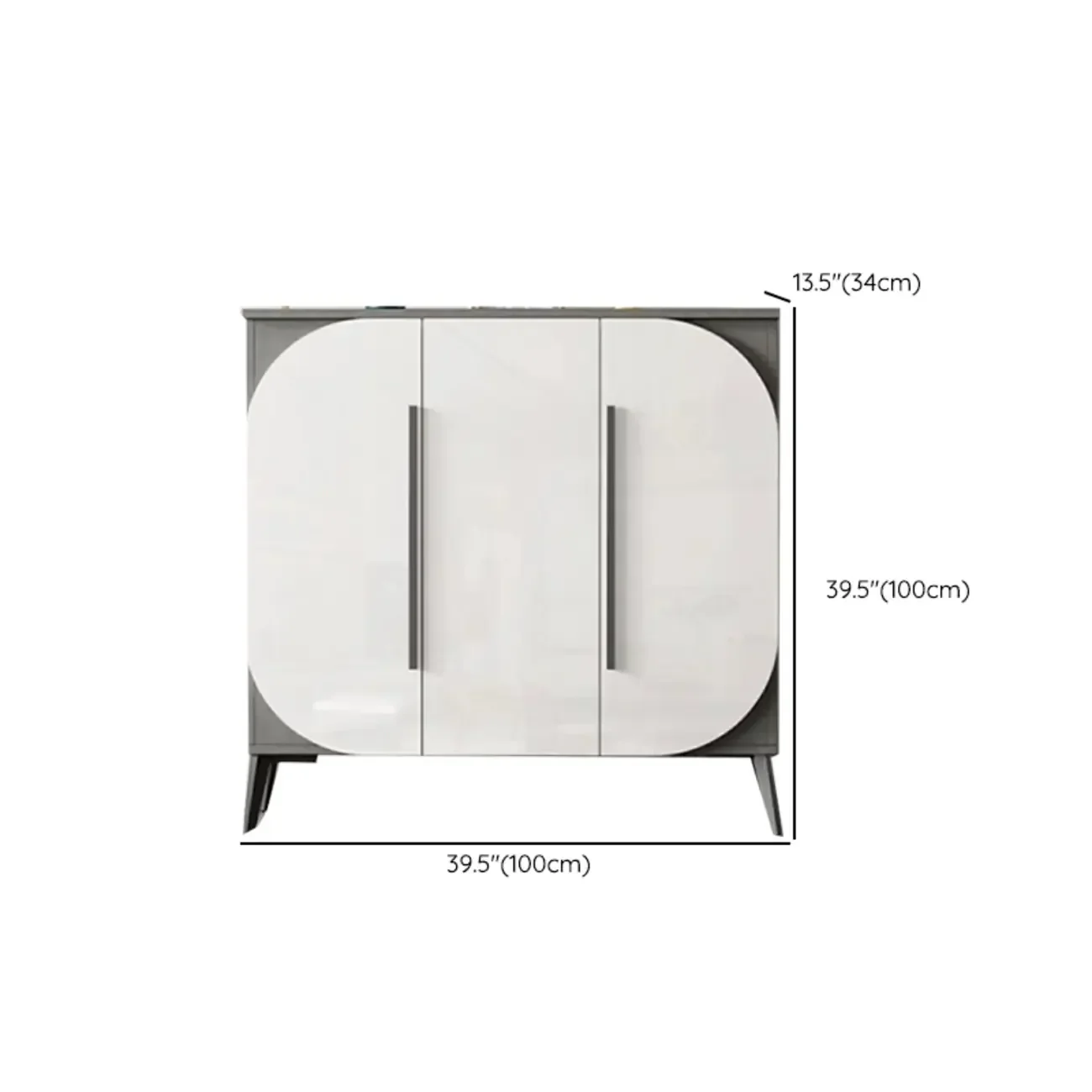 Trendy Gray-White Wooden Shoe Cabinet with Display Top