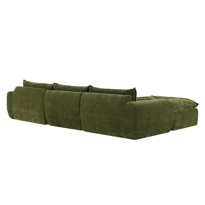 116-In Modern Chenille Sectional Sofa with High Density Foam,No Assembly Required
