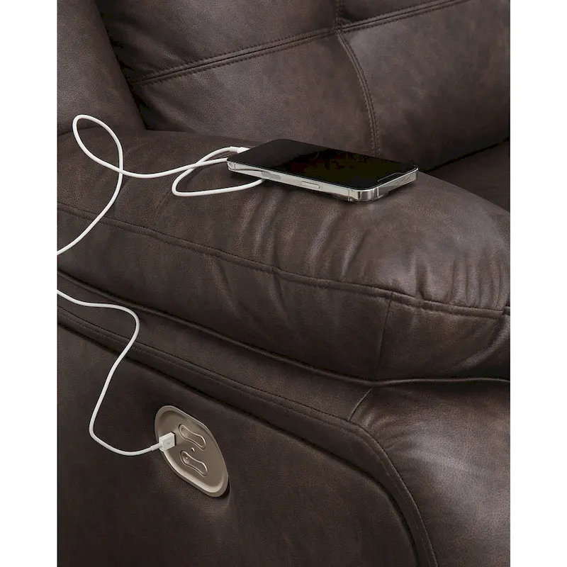 Dark Brown 4-Piece Power Reclining Sectional - 107W x 75D x 41H