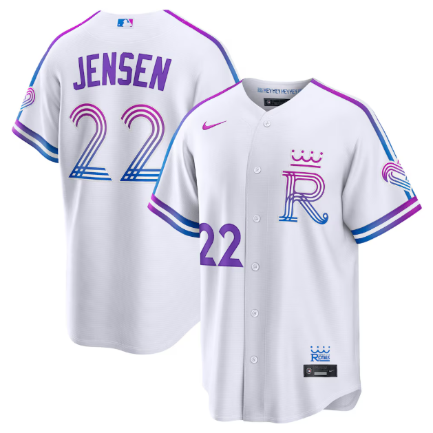 Kansas City Royals Carter Jensen White 2026 City Connect Stadium Jersey