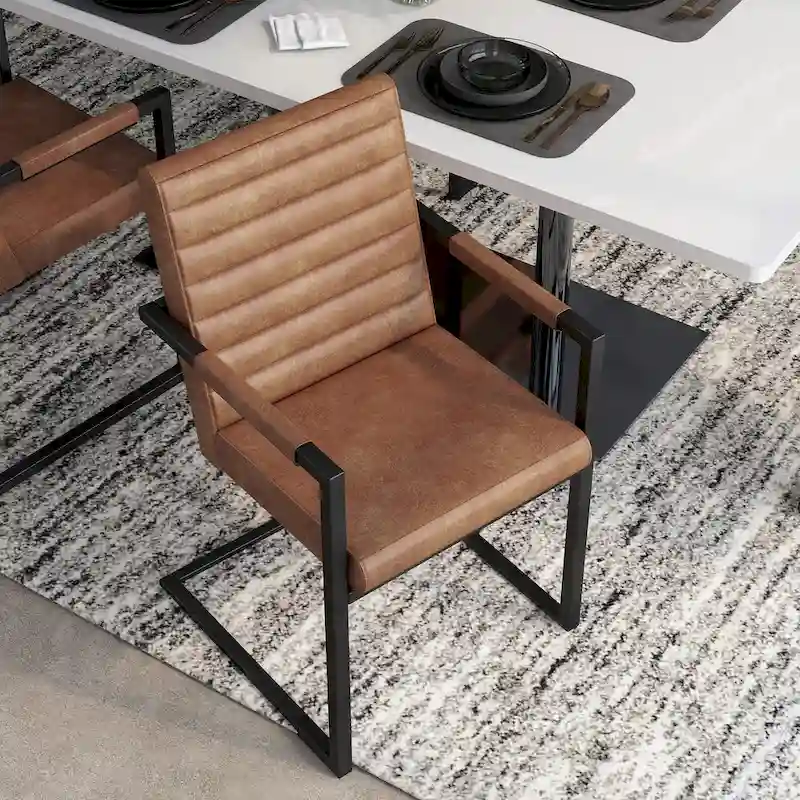 Vendrie Modern Metal Upholstered Dining Chairs by Furniture of America (Set of 2)