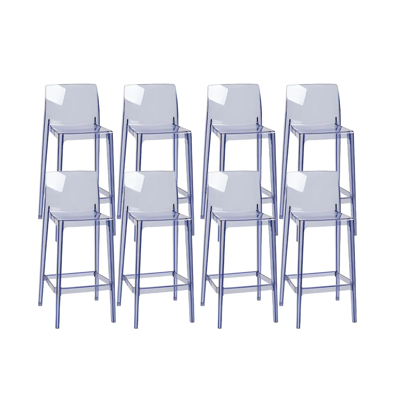 Modern Acrylic Transparent Stylish Rectangle Bar Stool