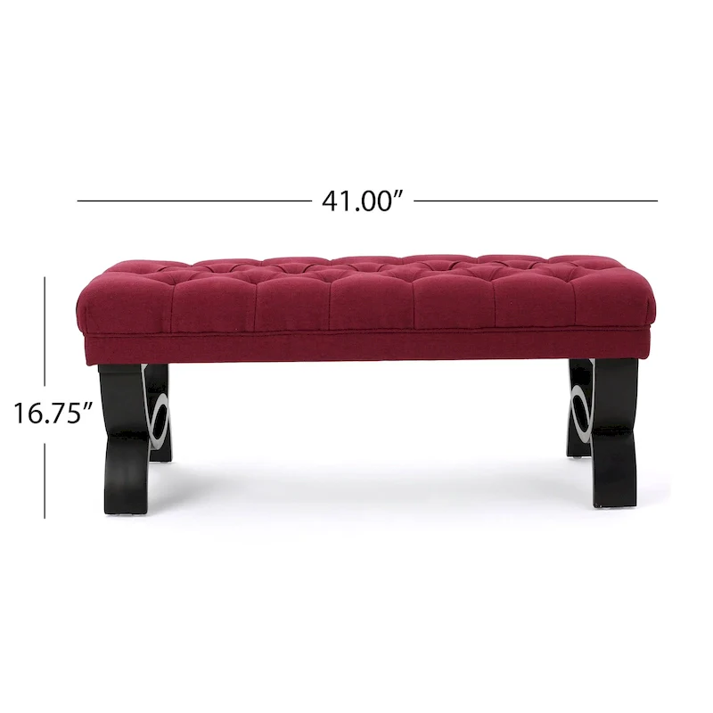 Scarlette Tufted Fabric Ottoman Bench by Christopher Knight Home - 41.00 L x 17.25 W x 16.75 H