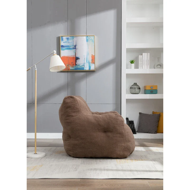 Soft Tufted foam bean bag chair with Teddy fabric