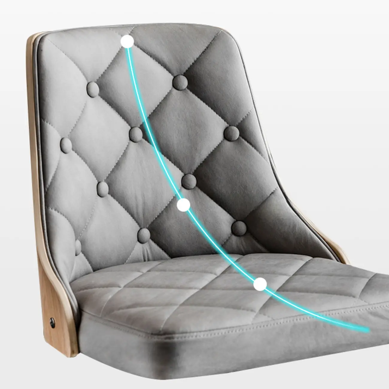 Modern Adjustable Full Back Tufted Leather Bar Stool