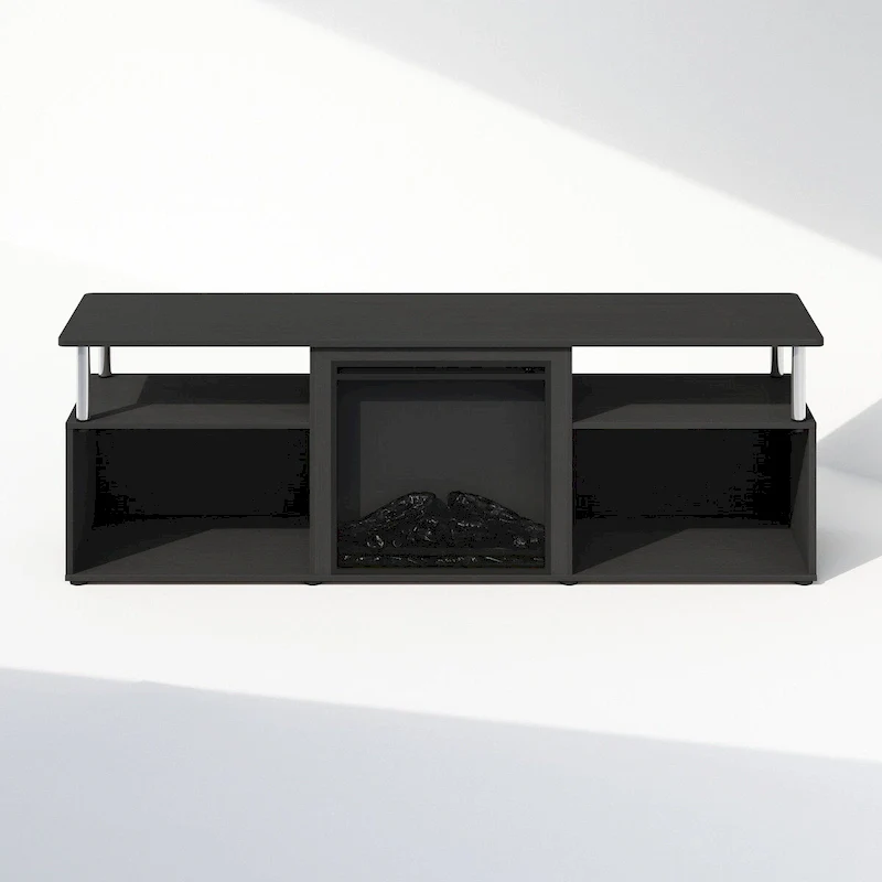 Jensen Open Storage No-Heat Decorative Electric Fireplace TV Stand for TVs up to 70 Inch