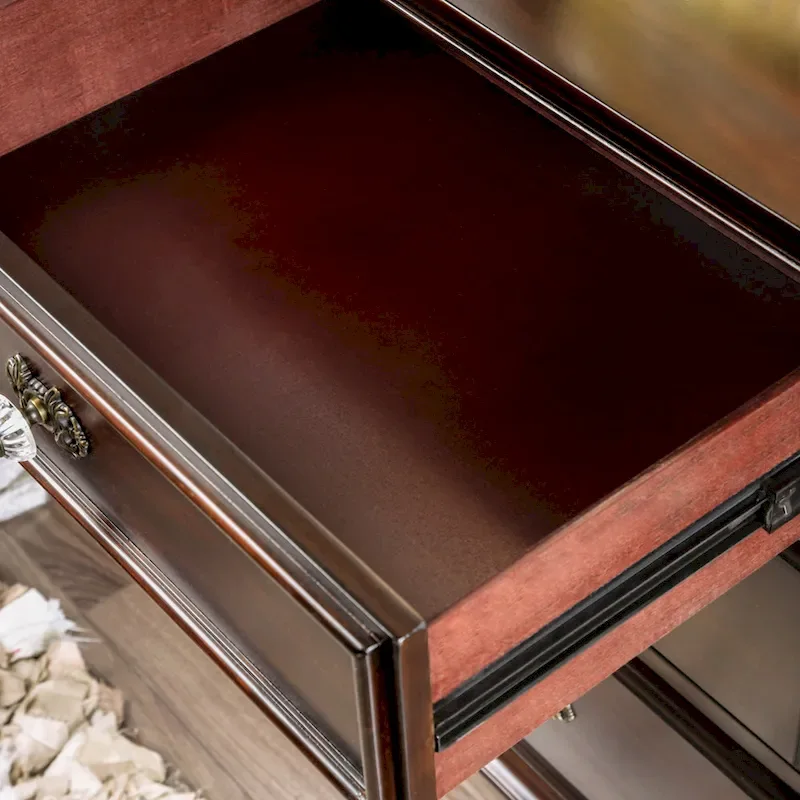 Vame Traditional Walnut Wood 2-Piece Poster Bedroom Set by Furniture of America