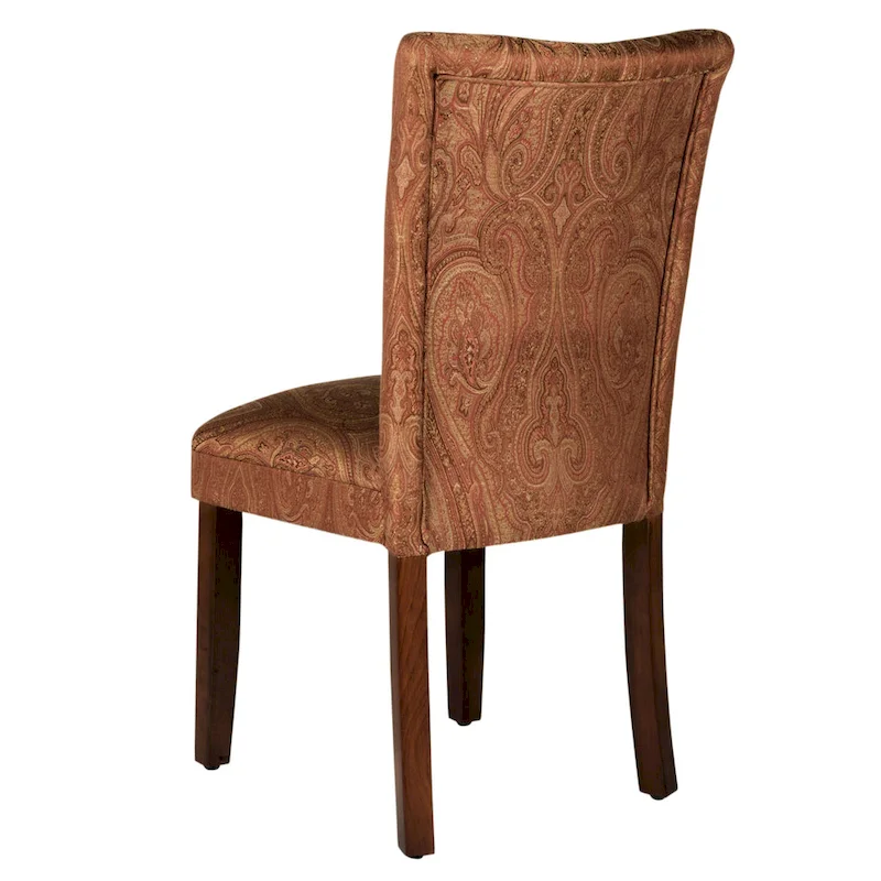 HomePop Parsons Red/Gold Damask Dining Chair