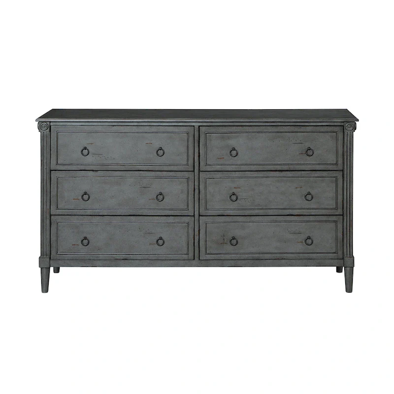 Antique White / Antique Grey / Espresso – Traditional 6-Drawer Double Dresser, 60