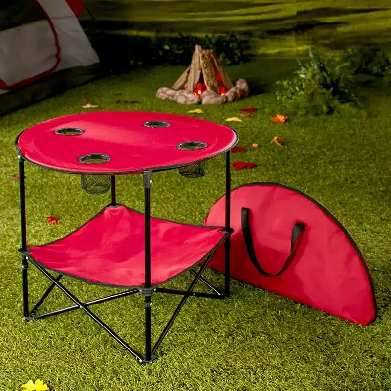 The Lakeside Collection Portable Folding Picnic Table with Bench Storage for Tailgating, Outdoor Parties