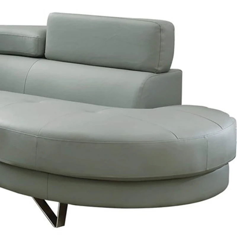 Faux Leather 2 Piece Sectional In Gray