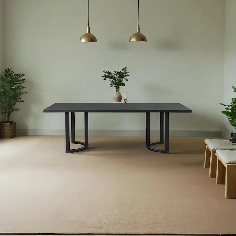 Kenneth Modern 95-Inch Dining Table with U-Shaped Trestle Base by Christopher Knight Home