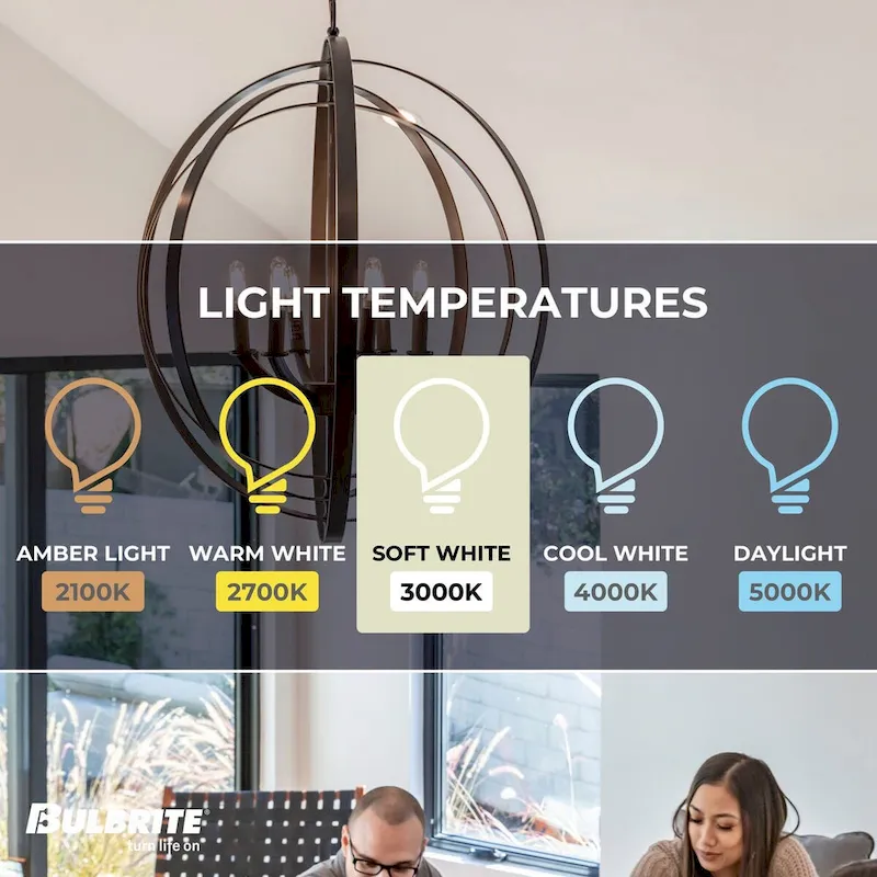 Bulbrite Pack of (2) Dimmable Clear Filament T9 Medium (E26) LED Bulb