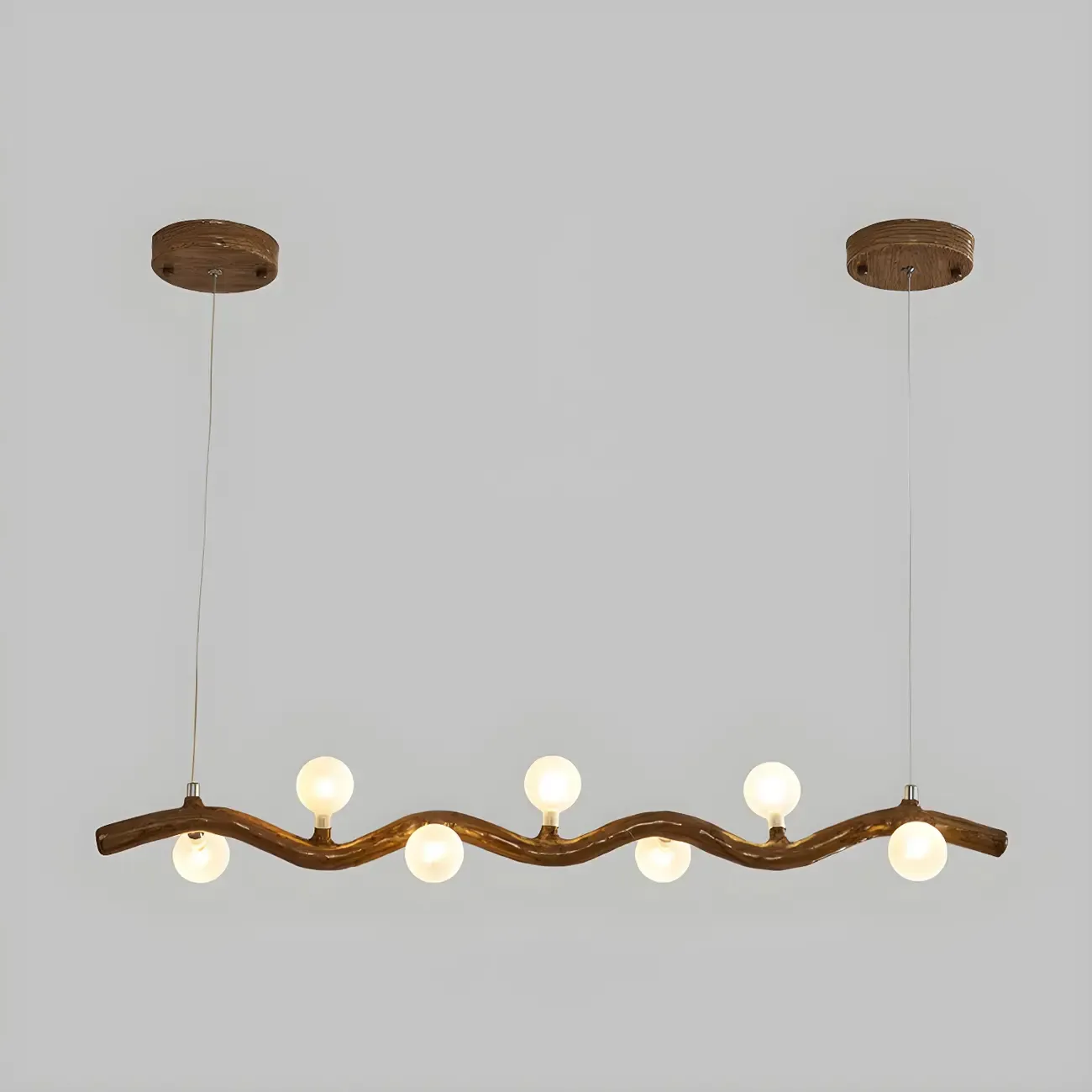 Modern Brown Glass Linear Island Pendant Light