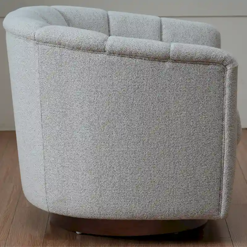 Fabric Swivel Chair with 360 Rotation, Wooden Base and 350lb Weight Capacity