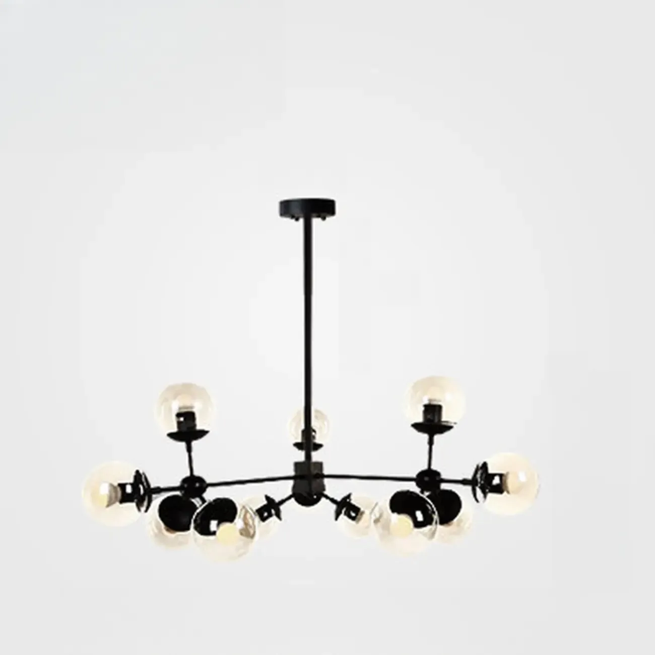 Multi-Light Modern Black LED Chandelier with Geometric Design