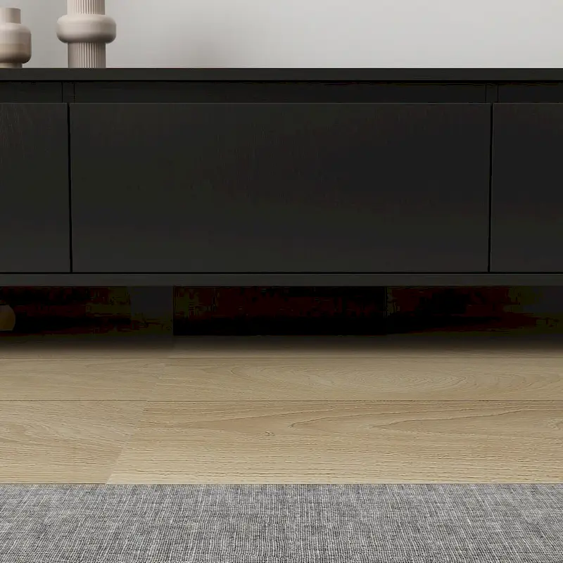 Modern Style Extendable TV Stand with 3Drawer White/Black 65.4-106.3