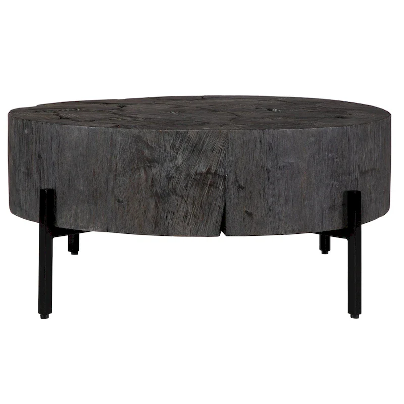 Rustic Wooden Coffee Accent Table - 33.5 - Black