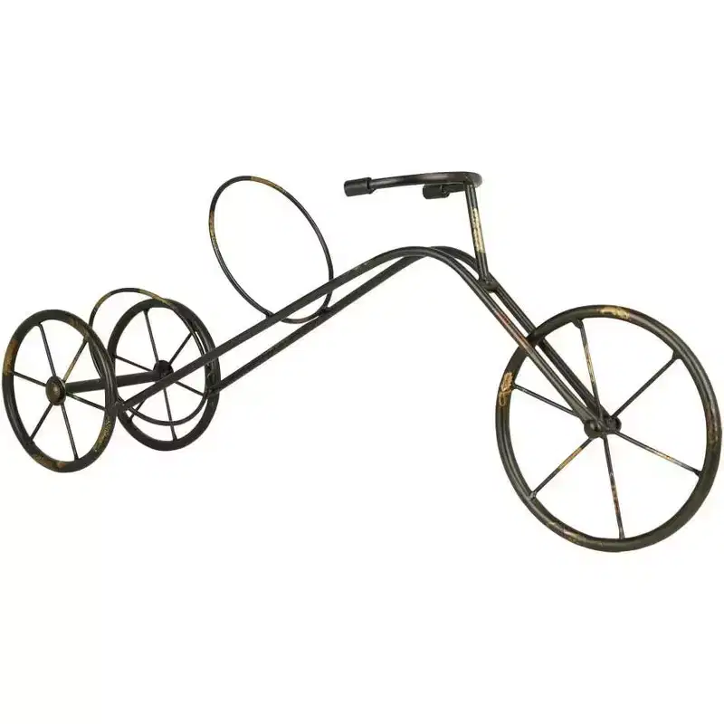 LIVEVIE Classic Vintage Bike Trike Style Wine Rack Freestanding One-Bottle Holder, Bike-Shaped Wine Organizer for Countertop and Tabletop