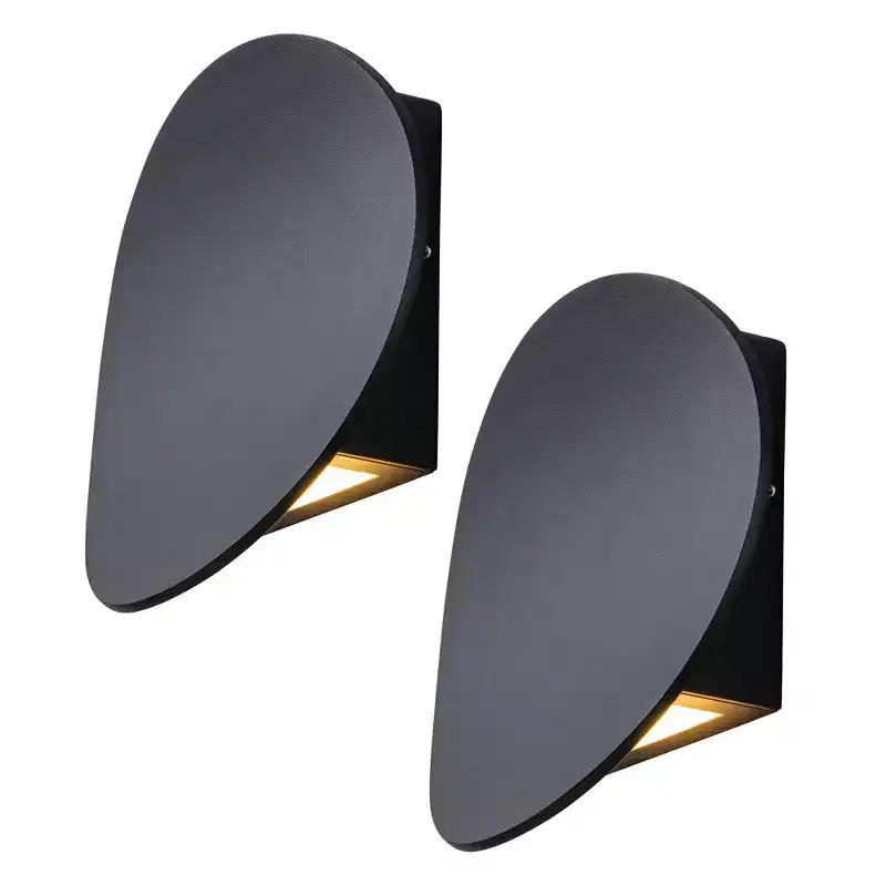 C Cattleya Modern Black Aluminum LED Outdoor Indoor Wall Lights (2-Pack)